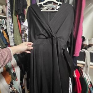 Elegant Black Wrap Dress